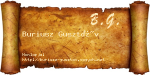 Buriusz Gusztáv névjegykártya